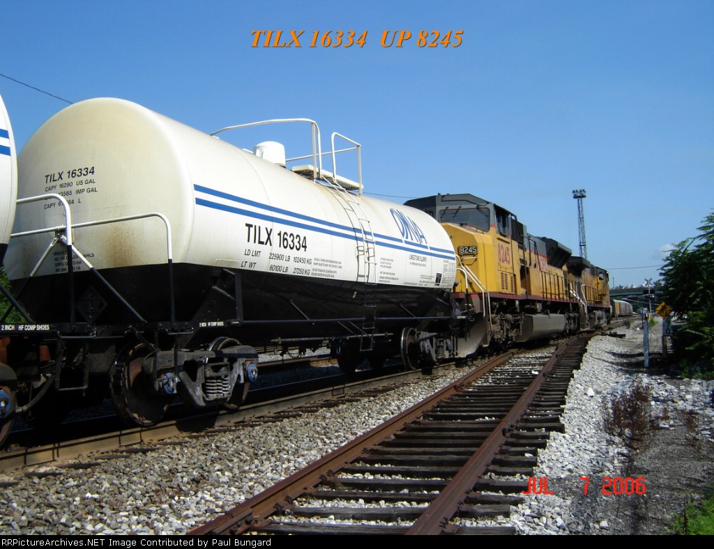 UP 8245       SD9043MAC       TILX 16334 Tank Car       07/07/2006